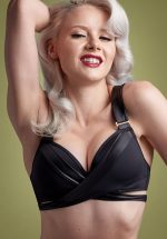 50s Cache Coeur Push Up Bikini Top in Black