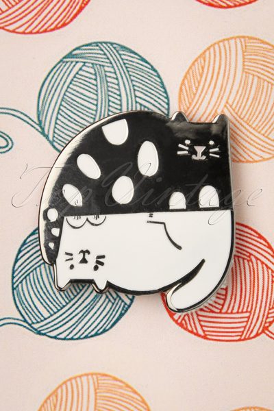 Ying And Yang Cats Enamel Pin