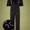 70s Courtney Sequin Jumpsuit in Black