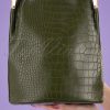 70s Gallio Croco Bucket Bag in Green
