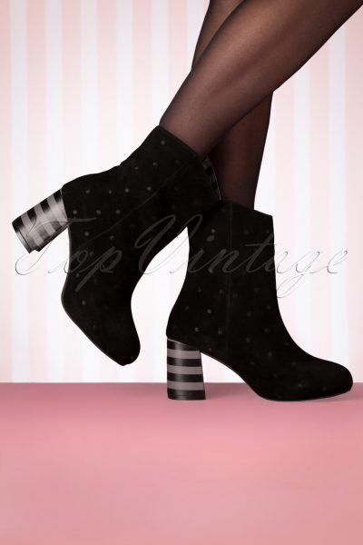 60s Eileen Retrogade Booties in Black