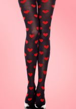 Lovely Hearts Tights in Black