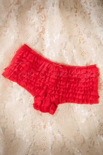 50s Sherry Ruffle Tanga in Red