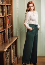 40s Hidden Away Trousers in Teal