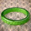TopVintage Exclusive ~ 20s Fedora Midi Glitter Bangle in Leaf Green