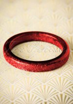 TopVintage Exclusive ~ 20s Fedora Midi Glitter Bangle in Red