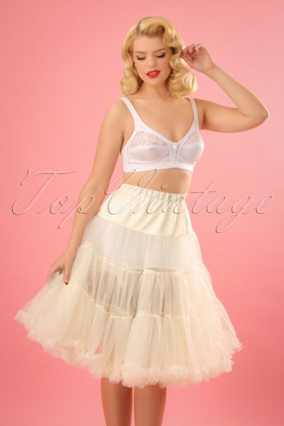 50s Retro Chiffon Petticoat in Cream