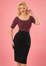 50s Bettina Pencil Skirt in Black