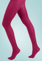 60s Opaque Tights in Cerise
