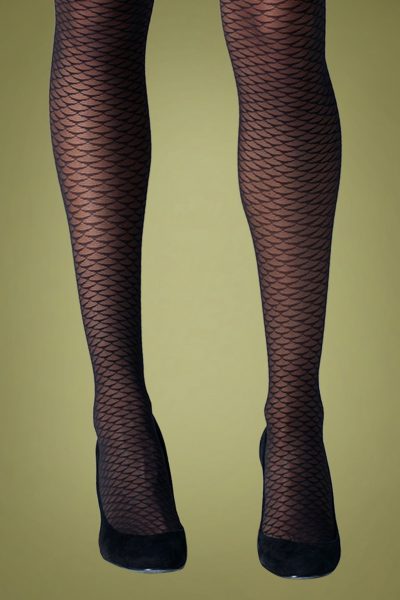 60s Mermaid Tights in Black