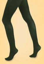 60s Opaque Tights in Forest Green