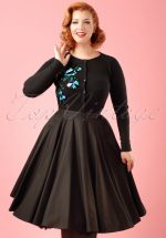 50s Paula Swing Skirt in Black