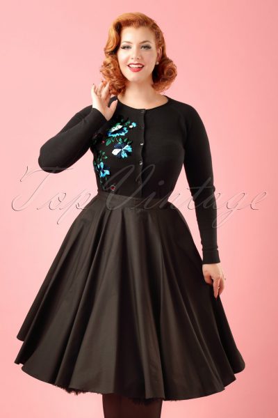 50s Paula Swing Skirt in Black