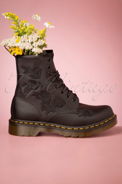 1460 Vonda Softie Floral Boots in Black