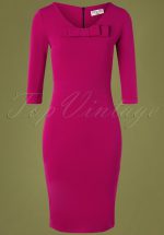 50s Vanya Pencil Dress in Amaranth