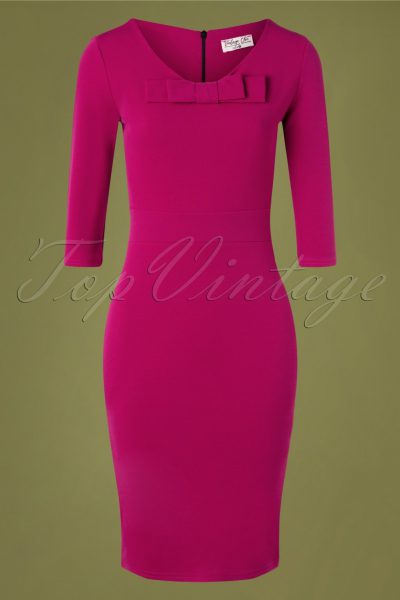 50s Vanya Pencil Dress in Amaranth