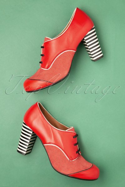 60s Listas Mad Leather Booties in Red