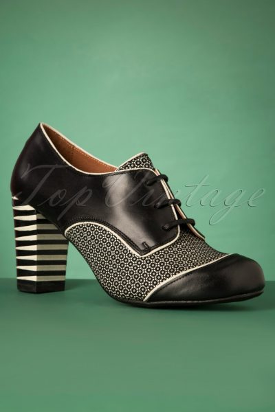 60s Listas Mad Cebra Leather Booties in Black