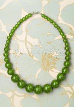TopVintage Exclusive ~ 20s Glitter Beaded Necklace in Leaf Green