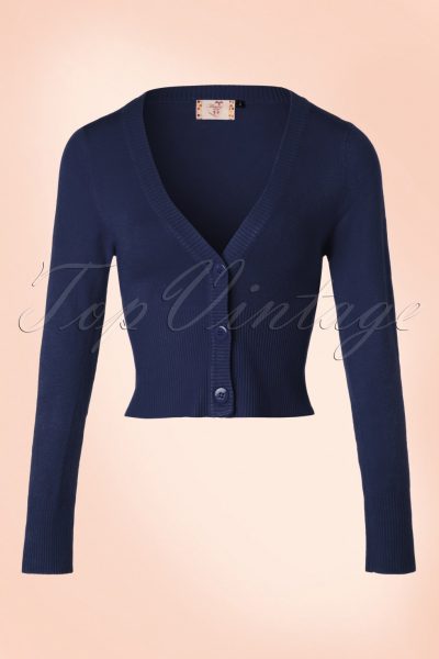 50s Lets Go Dancing Cardigan in Night Blue