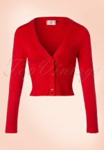 50s Lets Go Dancing Cardigan in Lipstick Red