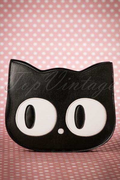 60s Addis The Big Eyed Cat Bag in Black