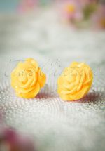 50s English Rose Earstuds in Yellow