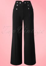 40s Stay Awhile Trousers in Black