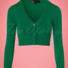 50s Shela Cropped Cardigan in Emerald Green