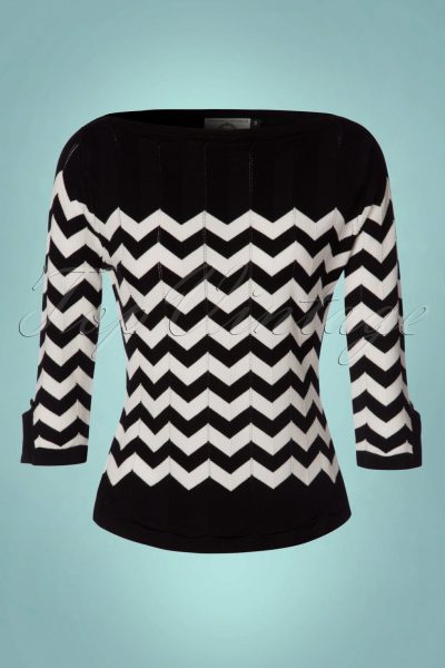 60s Vanilla Top in Black and White