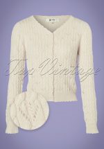 60s Claudia Cardigan in Ivory