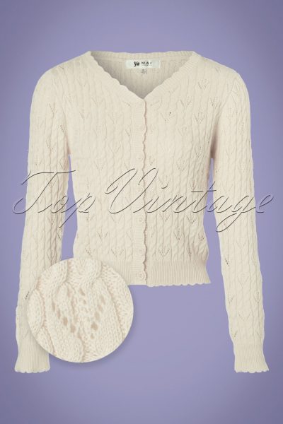 60s Claudia Cardigan in Ivory