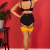 40s Retro Seamed Stockings in Mustard Yellow
