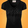 50s Patricia Pointelle Top in Black