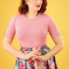 50s Debbie Short Sleeve Sweater in Pastel Pink