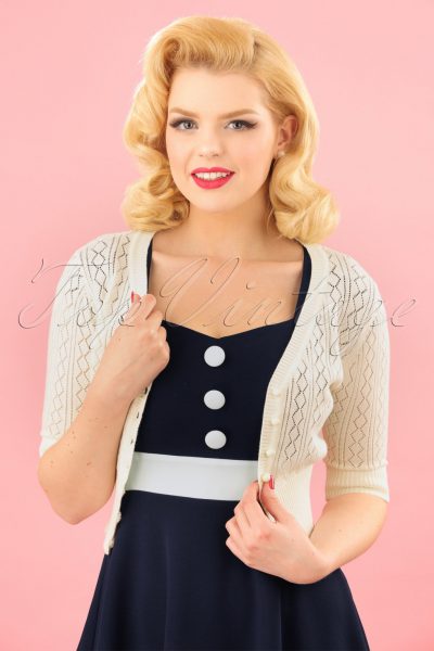 50s Linda Cardigan in Ivory