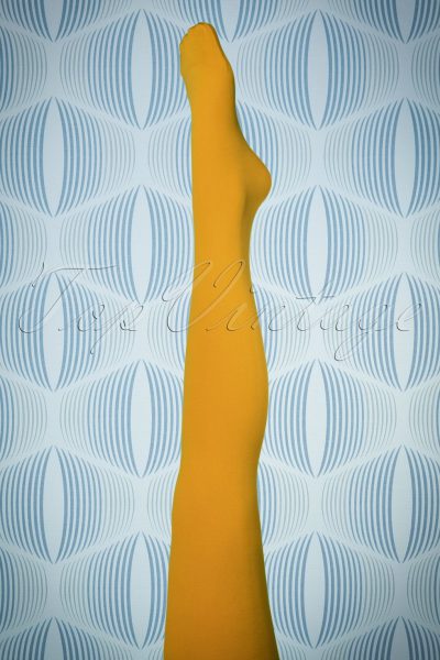 60s Penelope Tights in Sunset Yellow