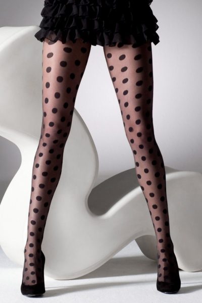 50s Big Spot Tights in Black