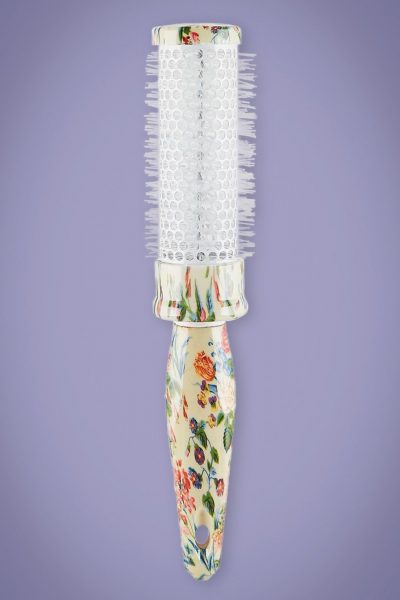 Round Floral Blow Dry Hair Brush in Ivory