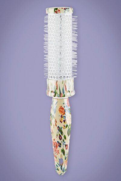 Round Floral Blow Dry Hair Brush in Ivory