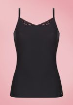 Secrets Spaghetti Lace Top in Black