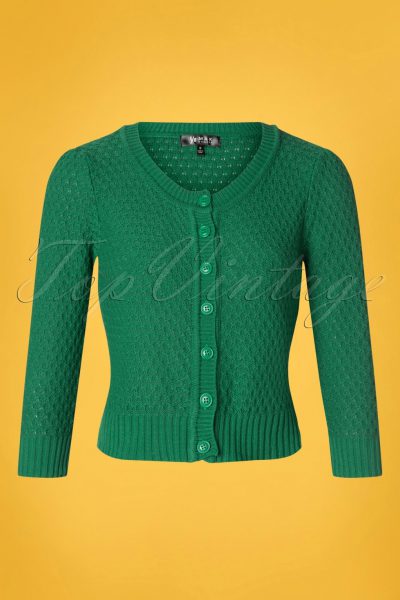 50s Jennie Cardigan in Kelly Green