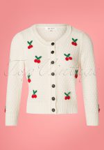 50s Jennie Cherry Cardigan in Ivory