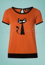 60s Cat Sweater in Dusty Orange