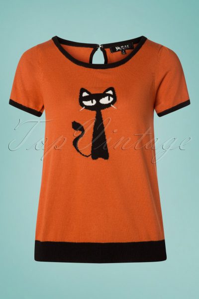 60s Cat Sweater in Dusty Orange