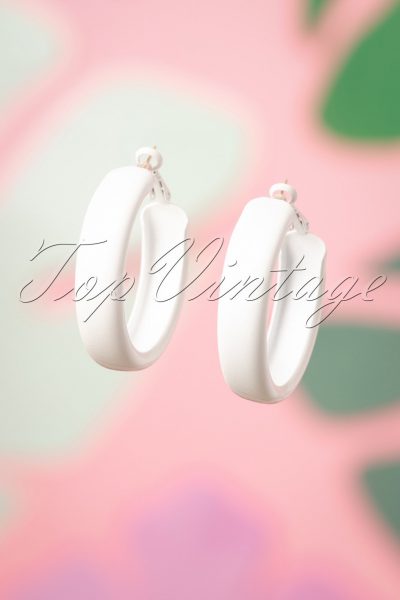 60s Larissa Hoop Earrings in White