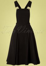 50s Kayden Overalls Swing Dress in Black