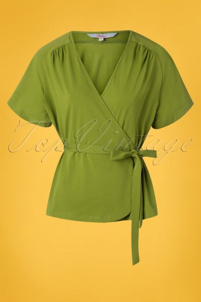 30s Fancy Raglan Top in Olive Green