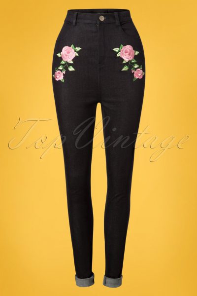 50s Becca Rose Jeans in Black