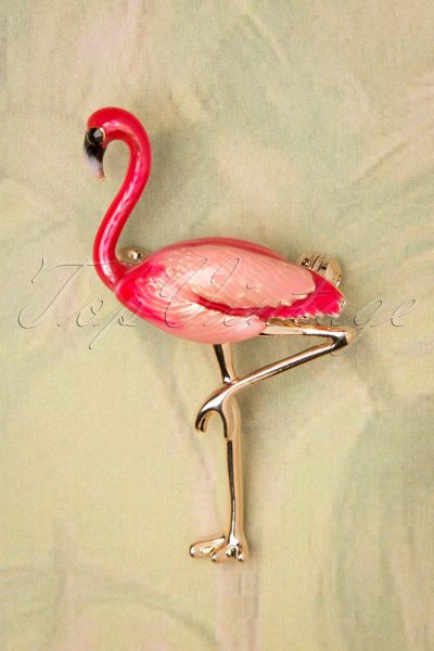 60s Flamingo Brooch in Pink